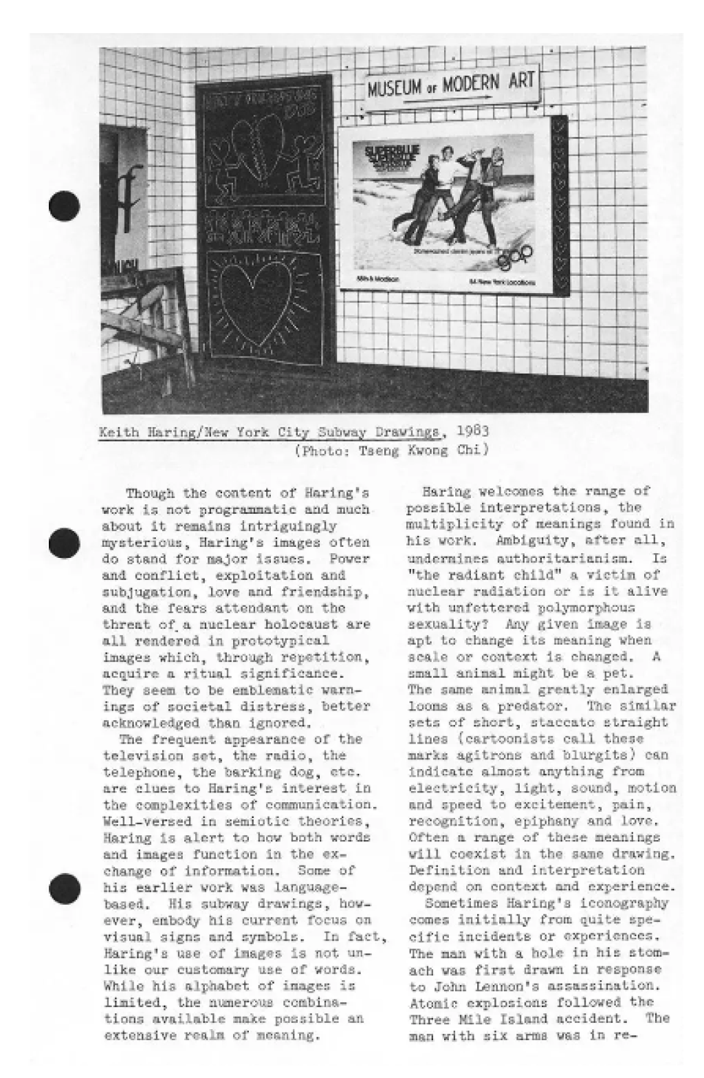 Keith Haring Vintage Keith Haring Subway Drawings 1983 Available